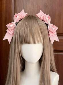 1 Pasang Jepit Rambut Pita Bergelombang Putih dengan Dekorasi Sayap 3D, Jepit Rambut Poni Samping Gaya Lolita Manis 2 Buah, Jepit Rambut Pita Lucu, Cocok untuk Aksesoris Gaya Rambut Sehari-hari Wanita dan Anak Perempuan untuk Cosplay dan Pesta - MultiWarna - View 4