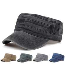 1 pieza Gorra de béisbol de hombre con parte superior plana lavada, gorra casual ajustable con protección solar, adecuada para viajes de primavera/otoño, playa y fiesta - Multicolor - Ver 15