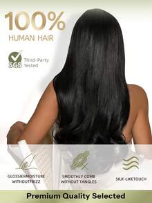 DNE HAIR 7件組 120g 真人髮接髮片，1# 純黑色雙層隱形夾式髮片，Remy髮質無縫柔軟厚髮尾，防掉髮可重複使用，適合細髮，女性女孩沙龍日常婚禮派對造型 - S1 - 查看 7