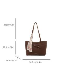 Bolso Tote de Lujo Ligero Nuevo Diseño de Moda PU de Alta Gama - Café - Ver 3