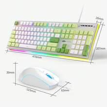 True RGB Full Size Keyboard And Mouse Combo, Silent Typing, 2-In-1 Combination, Mechanical Feel USB Membrane Keyboard, Suitable For Office And Gaming, Home Gift, PC And Laptop (Black & White) - View 4