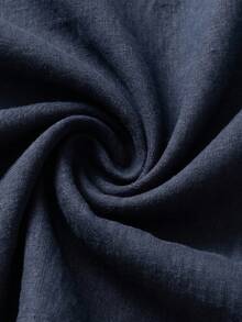 glestore Men's Vintage Casual Long Sleeve Shirt, 100% Pure Cotton, Linen Texture, Skin-Friendly And Comfortable, Suitable For All Seasons - Navy Blue - View 6