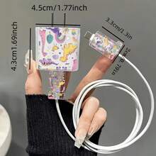 Black Spider Style Charger And Cable Protector Set Compatible With Apple 18-20W Charging Cable, Anti-Breakage Cable Organizer - Multicolor - View 6