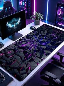 1pc Cyberpunk Large Keyboard & Mouse Pad | Waterproof, Non-Slip, Wear-Resistant Rubber Base | High-Definition 3D Print, Fade-Resistant | Suitable For Gaming, Desktop, Laptop, Desk Decor | E-Sports, Office, Student Tech Desktop Accessory | 4 Sizes Available (S/M/L/XL) - A - View 2