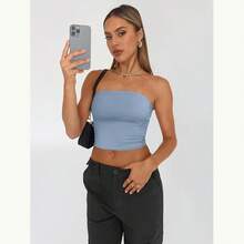 European And American Style Strapless Top For Women, Sheer And Sexy, Summer Sleeveless Top, Women's Fitted Clothing. - 114紅色 - 查看 10