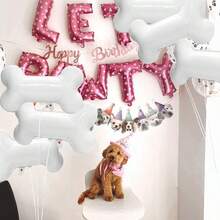 4 pièces de ballons en feuille d'aluminium en forme d'os, ballons gonflables en feuille mate scellée et épaissie, design minimaliste frais de couleur gris clair unie restaurant la forme classique de l'os, peuvent être combinés et suspendus pour la décoration, ballons décoratifs à thème créatif, convient pour les rassemblements à thème animal de compagnie, les fêtes liées aux animaux de compagnie, la décoration d'ambiance de banquet à thème amusant. - A - Voir 8