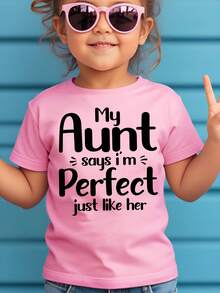 Girl's T-Shirt With Letter Print, Creative, Novel And Fashionable. - 紅色 - 查看 7