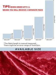 1pc Matte Velvet Fabric, Soft & Luxurious Material, Handmade DIY, Sewing, Clothing, Interior Decoration, Curtains, Decor - Red - View 2