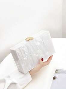 Small Acrylic Bag With Striped Patches - Army Green - View 1