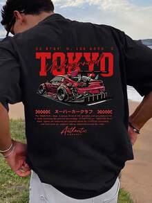 Impala Camiseta Estampada de Manga Corta Unisex, Ropa Cómoda Transpirable para Verano, Ideal para Vacaciones, Viajes, Deportes y Actividades al Aire Libre, Disponible en Modelo para Parejas - Negro - Ver 1