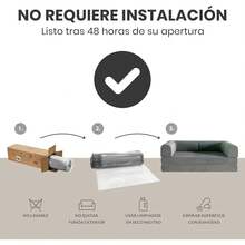 Sofá Cama Memory Foam Plegable 3 Plazas |   Sofá Cama Multifuncional Moderno |   Sillón para Sala Sofa Cama Comprimido |   Estructura Resistente |   Dimensiones: 200 x 100 x 71 (Beige) - Gris - Ver 7