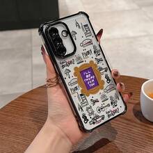 Funda para Teléfono - Funda WB Friends Compatible con Samsung Galaxy S26 S25 S24 A57 A37 A07 A26 A36 A55 A35 A06 A16 A05 A14 A24 A34 A54 A15 A05S A25 A04E A04 S23 S22 S21 FE Ultra Plus Edge 4G 5G Anti Caída Cubierta Trasera Suave Transparente - Negro - Ver 1