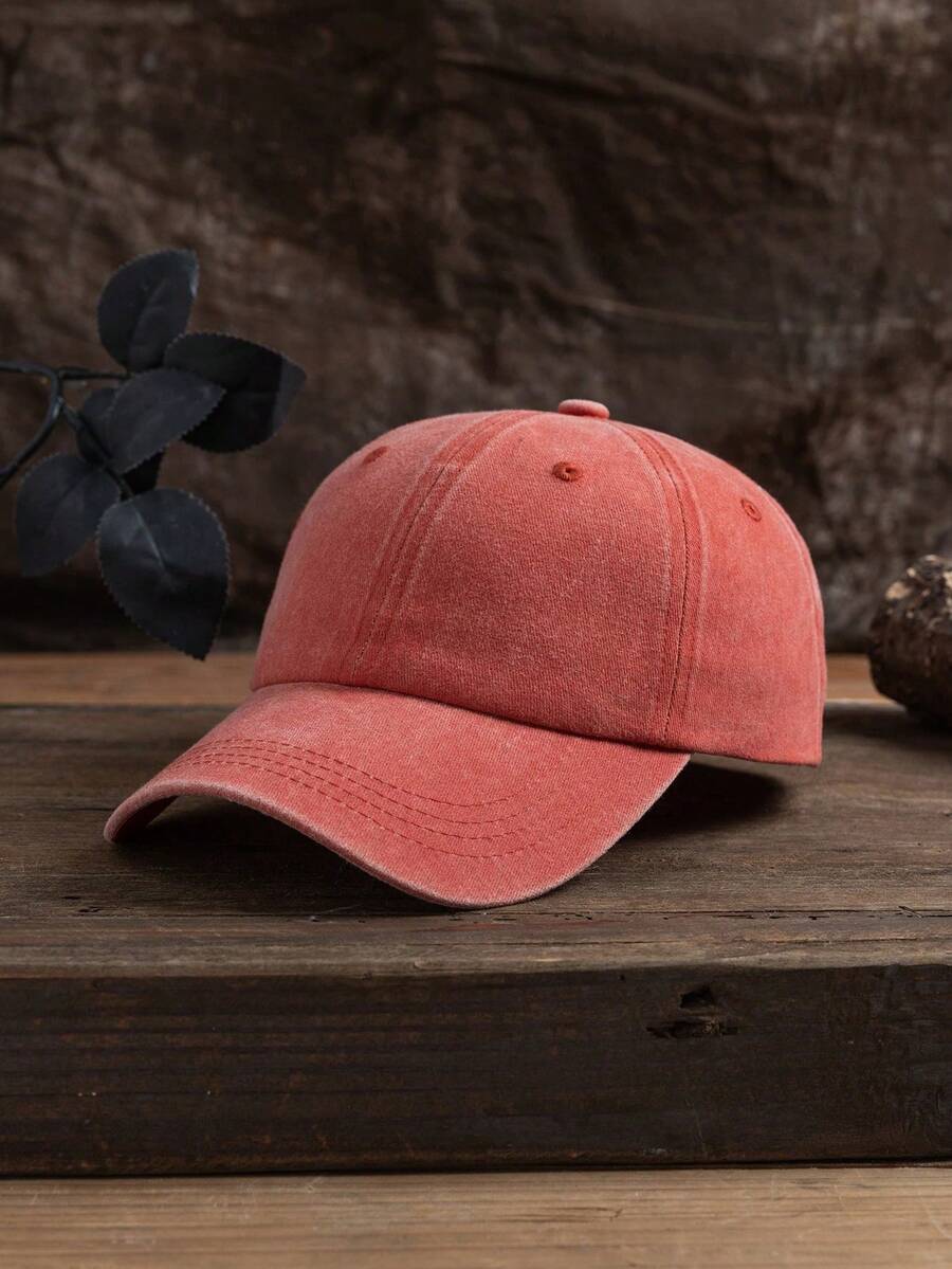 Gorra de béisbol sólida para hombre, casual - Naranja - Ver 1