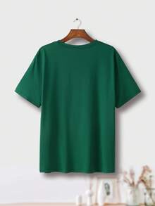 [Diseño Especial]Camiseta con estampado de corazón y mariposa, de manga corta y cuello redondo, estilo casual para verano y primavera, ropa de mujer. PQAN - Verde - Ver 2