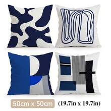 4pcs/1pc Nordic Style Geometric Pattern Pillow Covers, Single-Sided Printed Pillow Covers, Suitable For Living Room, Bedroom, Home Decor, All Season Pillow Covers - Multicolor - View 14
