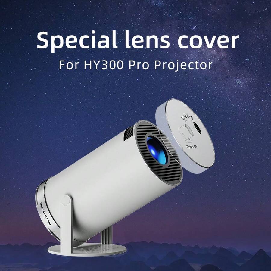 HY300/HY300 PRO/HY300 Pro+/HY300 Ultra 投影機鏡頭蓋，便攜式鏡頭蓋，投影機防塵保護鏡頭蓋，家用投影機鏡頭蓋，360度可旋轉鏡頭蓋（僅含鏡頭蓋）