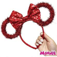 Minnie [組合省錢] 迪士尼米妮紅色亮片耳飾髮箍 & 紅色耳飾髮箍 & 發光項鍊套裝組合 – 輕量且可調節，舒適貼合，耐用兒童材質，服裝配件，兒童珠寶，適合兒童的完美禮物，米妮粉絲禮物，生日派對 & 度假贈品 - 彩色 - 查看 8