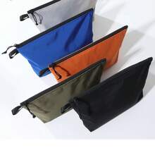 1pcs Waterproof Storage Bag For Tool Foldable Outdoor Travel Wash Bag Portable ID Bag File Bag Women Large Capacity Cosmetic Bag - Green 30x4x20cm - View 3