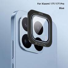 1pc Compatible With Xiaomi 17T /17 T Pro High Definition Transparent Tempered Glass Camera Lens Protector Film, Phone Lens Protector Film, Metal Frame Integrated, Phone Camera Protector, Protective Pad, Blue - Blue - View 7