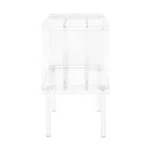 TulhaSal Acrylic Record Player Stand, Record Player Stand With Storage, Acrylic Side Table - Clear - View 9