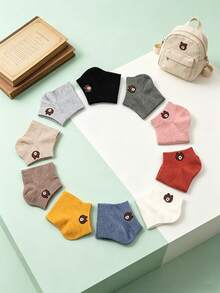 10pairs/Set Random Cute Bear Design Women's Low Cut Socks, Thin Section, Suitable For Daily Wear, Fashion And Leisure - Multicolor - View 6