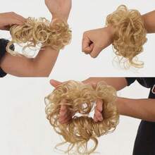 1pc 8 Inch Synthetic Curly Donut Bun Elastic Hair Tie Messy Bun Hair Piece Wig Hair Accessory - Multiple Styles - View 4