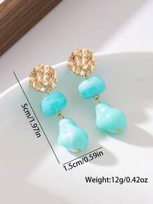 1 par de pendientes de borlas de colores a la moda y lindos, pendientes geométricos asimétricos de acrílico, adecuados para uso diario, vacaciones, citas, fiestas - Pendientes de borlas - Ver 5