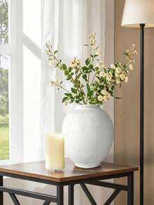 1pc Minimalist European Niche High-End White Vase, 5.7 Inches Tall, Home Decor, Minimalist Farmhouse Style Decorative Vase, Suitable For Living Room, Dining Table, Bedroom, Kitchen, Entryway, Christmas - B - View 5