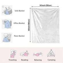 Bee And Wildflower Themed Flannel Throw Blanket - 100% Polyester Knitted Quilted Blanket With Digital Print 280gsm - Multicolor - View 7