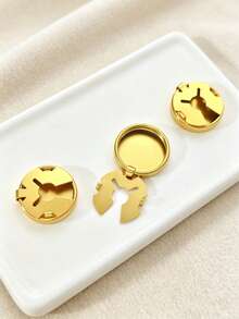 5pcs/Set Solid Color DIY Cufflink Accessories, Copper Turtle Smooth Casing Cufflinks, Handmade Shirt Collar Decor Buttons, Geometric Pattern Button Sets, Shirt Buttons, Clip-On Button Sets, Fashion Crystal Cufflink Sets, Suitable For Tuxedo And Wedding Dress Decoration - Multicolor - View 6