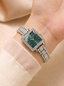 LIANDU Women's Watch New Style Rhinestone-Inlaid Case Mixed Dial Design Elegant Fashion Quartz Watch For Daily Wear Back To School Timekeeping Birthday Gift Also Ideal For Yourself Or Friends - Silver - View 5