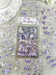 6pcs/Pack Vintage Floral PET Stickers, Botanical Jasmine & Daisy Nail Art Decals For DIY Manicure, Scrapbooking, Journaling, Planner, Photo Album, Card Making & Craft Decoration - Dream Flower Language - View 5