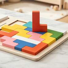 Wooden 2-Player Battle Puzzle Toy With Buzzer And Question Cards, Competitive Tabletop Game For Kids 3+, Logic Thinking And Focus Training Educational Toy, Colorful Puzzle Assembly For Spatial Imagination, Parent-Child Interactive Desktop Competition Game, Kindergarten Educational Competition Prop, Gift For Boys And Girls - Multicolor - View 9