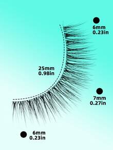10對短款6-7mm自然透明梗3D捲翹舒適全條假睫毛，適合女性日常配戴、約會、度假、上班妝容 - 自然短款 - 查看 3