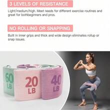 1/2pcs Elastic Resistance Bands Yoga/Fitness Hip Training Bands Hip Activation Rings Fitness Training Rings Yoga Sports Equipment Pull Bands - Multicolor - View 6