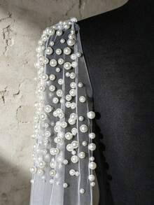 1 Pair Handmade Beaded Shoulder Shawl Bridal Wedding Accessory Suitable For Wedding Party - Milky - View 6