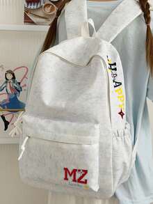 Student Backpack Simple Lightweight Backpack For Women, Lightweight Travel Women's Backpack, Fashion Niche Design Elegant Backpack - Grey - View 1