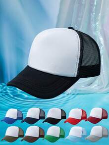1pc Women's Two-Tone Mesh Breathable Baseball Cap - Multicolor - View 1