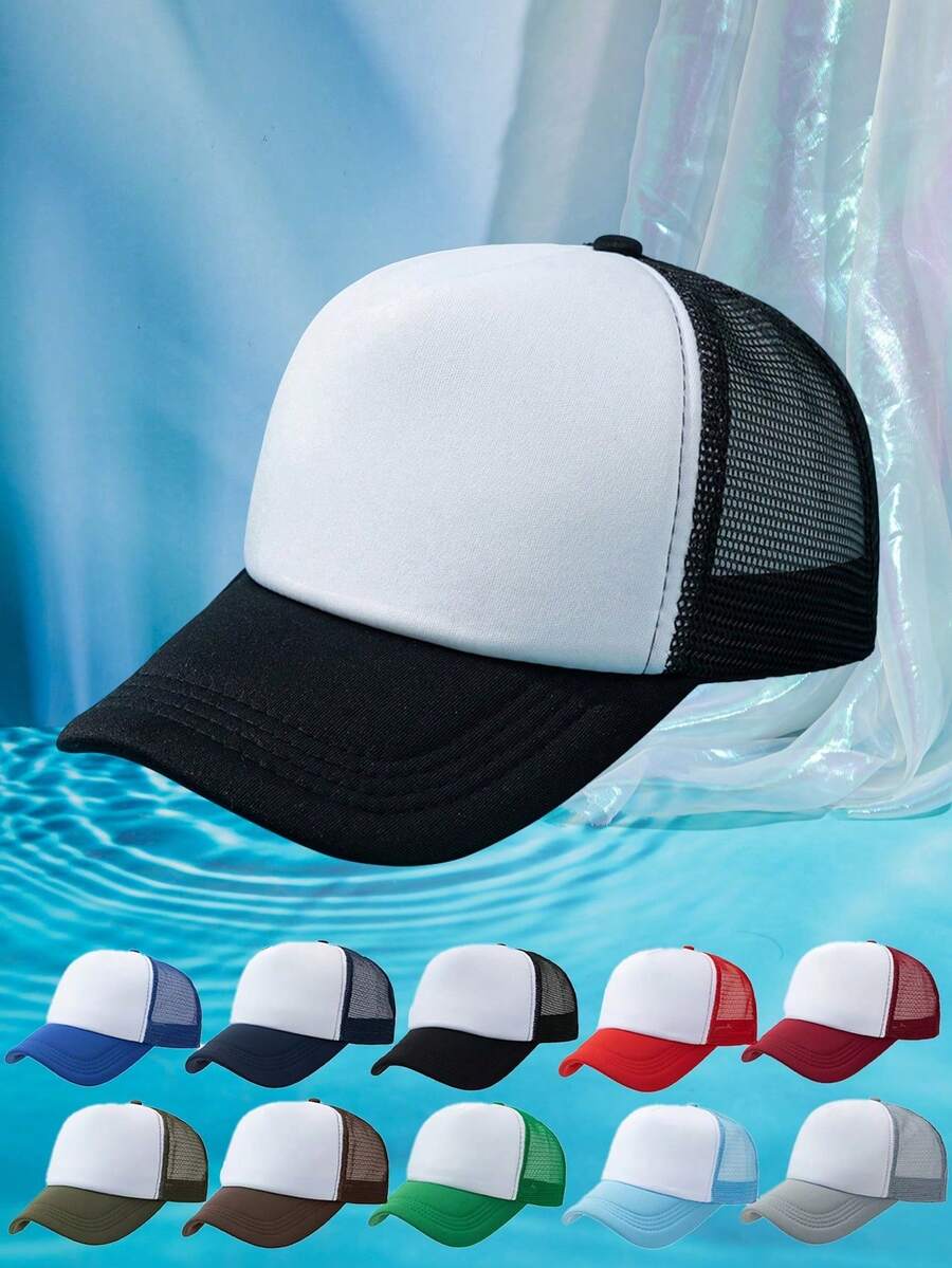1pc Women's Two-Tone Mesh Breathable Baseball Cap - Multicolor - View 1