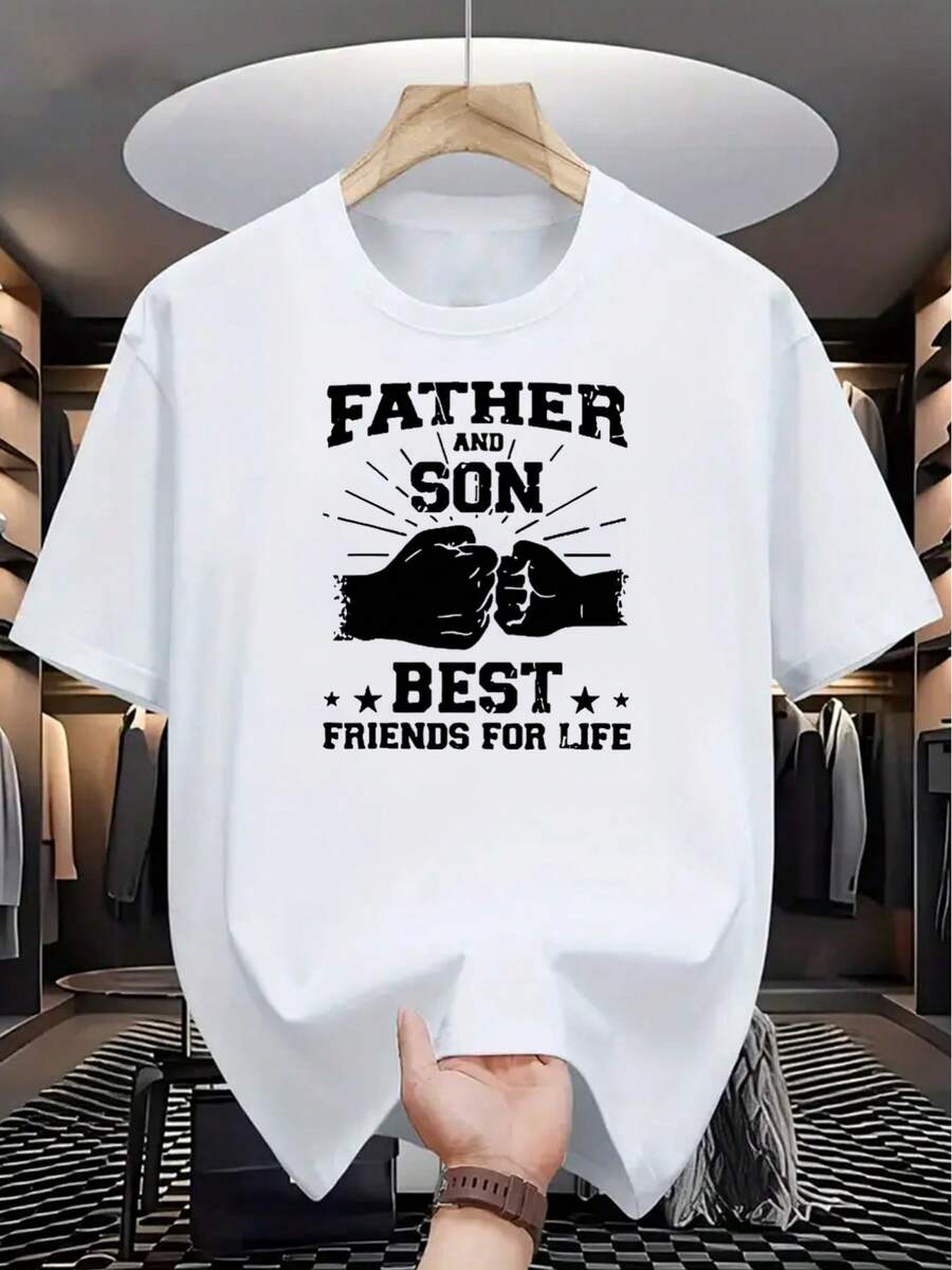 Men's Pure Cotton T-Shirt, Modern And Versatile, With Creative Designs, Versatile Cut, Comfortable For Sports, Fashionable And Stylish. - White - View 1
