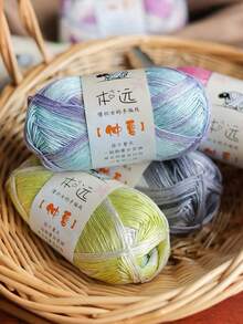 3pcs Gradient Dye Lace Yarn, Bamboo Fiber Yarn Breathable Crochet Yarn, Summer Linen Blend Medium Fine Bamboo Charcoal Thread, Soft Knitting Yarn For Scarves, Cardigans, Autumn Summer Tops, Hats, Sweaters & Shawls DIY Craft Christmas Decoration - Multicolor - View 4