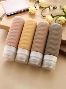 6件組旅行必備化妝品套裝，包含乳液、洗髮精、沐浴露、擠壓管、馬卡龍翻蓋瓶，便攜迷你套裝，乳液洗髮精管用空瓶，居家浴室裝飾，秋季返校季 - 多色 - 查看 6