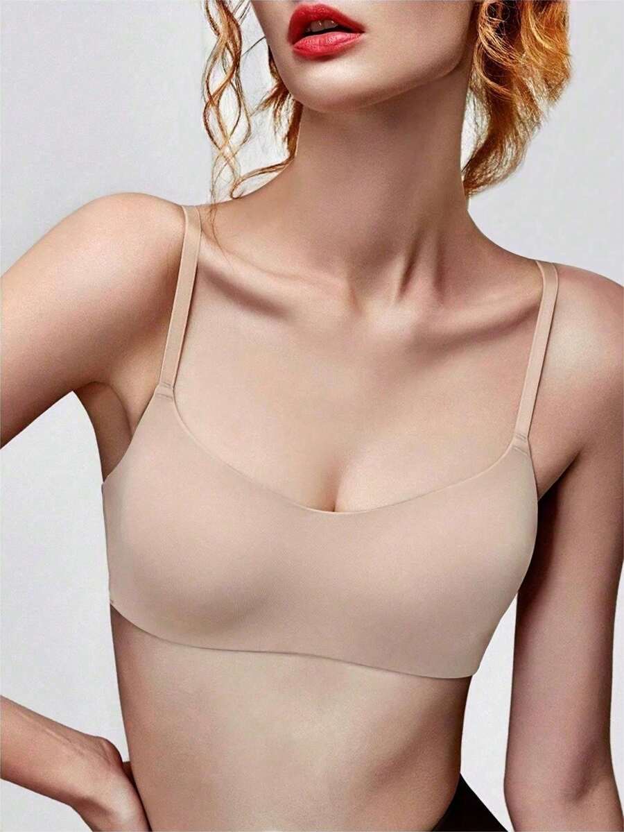 Lencería nupcial ultra delgada para la temporada navideña, sujetador acolchado fino, top tubo sin espalda para mujer, top corto sin costuras cómodo y sexy para busto pequeño