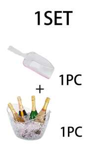1SET Gallon Plastic Ice Bucket With Plastic Ice Scoop, Handles, Suitable For Champagne, Wine And Other Beverages, Portable, Ideal For Bar Decor, Party Supplies And Home Entertainment. - View 8