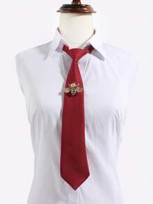 1 Set Women's Casual Solid Color Bee Adjustable Collar Bow Tie Set, Suitable For Campus, Shopping, Dating - Multicolor - View 5