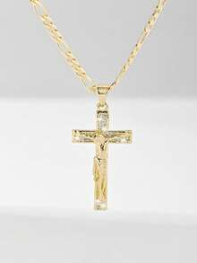 1 pieza de collar con detalle de letra en turquesa de estilo occidental neutro, disponible como joyería para parejas. - Oro amarillo - Ver 1