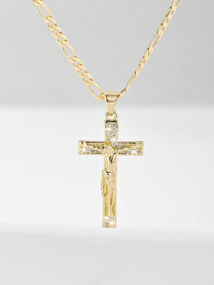 1 pieza de collar con detalle de letra en turquesa de estilo occidental neutro, disponible como joyería para parejas. - Oro amarillo - Ver 1
