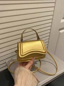 Mini Square Handbag For Women, Simple Versatile Shoulder Bag, Retro Fashion Crossbody Bag, Can Hold Lipstick And Keys - Nude - View 4