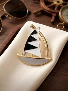Broches de velero de esmalte de lujo - Alfileres de vehículo elegantes para mujeres unisex accesorios de joyería casual para fiestas / Regalos para amigos insignias decoración - velero - Ver 15