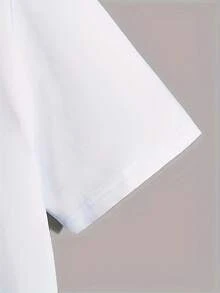 Men's Short-Sleeved T-Shirt, Lightweight And Elegant, With A Round Neck Design, Simple And Exquisite "ROMA ITALY" Print, Modern And Simple Design. - White - View 4